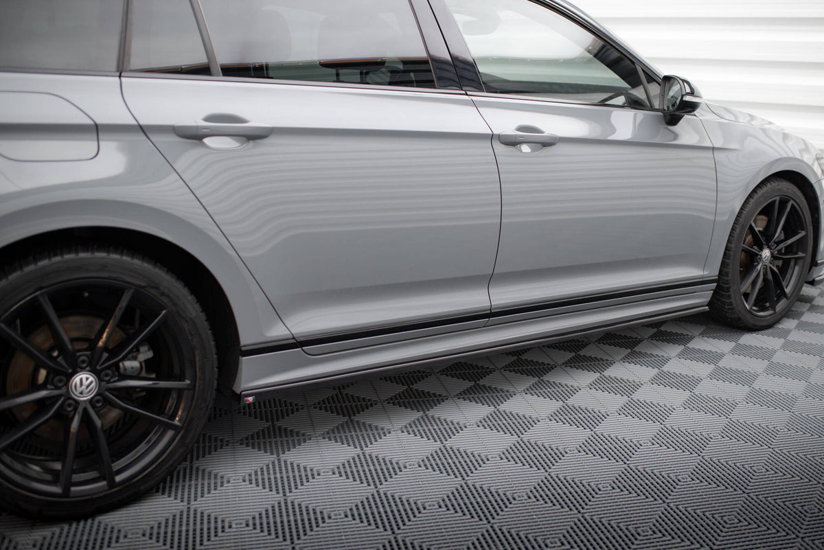 Street+ Seitenschweller Leisten passend für VW Passat R-Line B8 Facelift schwarz Hochglanz – Ansicht 1