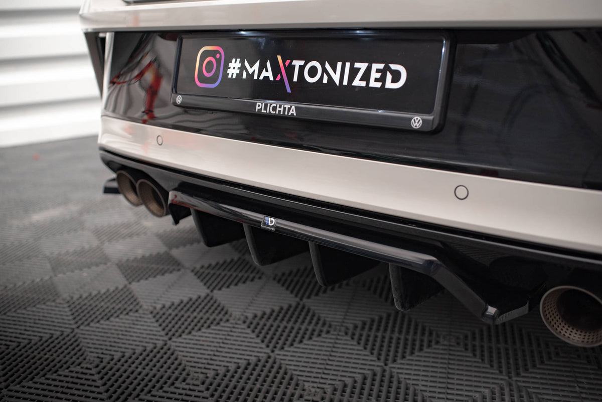 Street+ Mittlerer Diffusor RACE passend für VW T-Roc R / R-Line Mk1 Facelift schwarz Hochglanz – Ansicht 3
