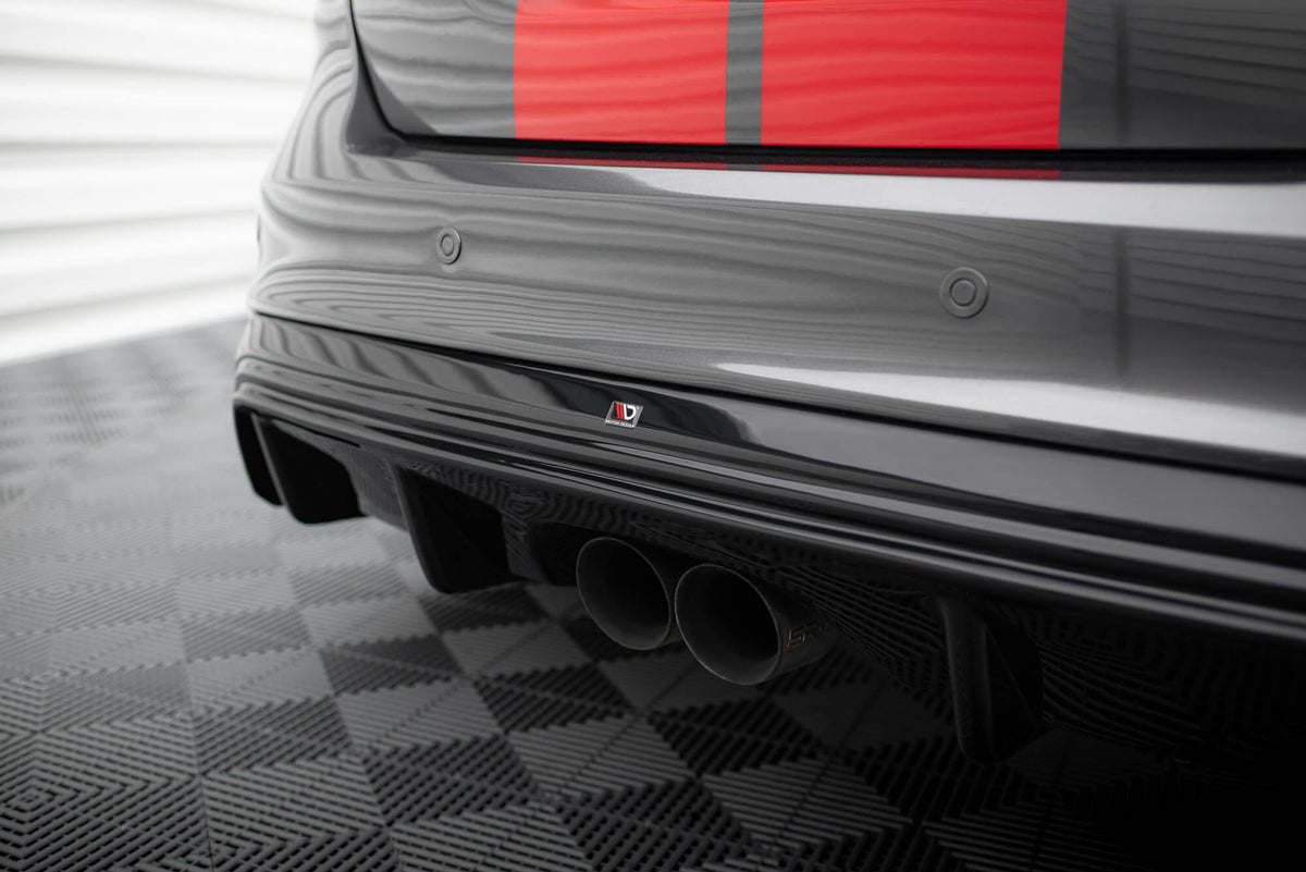 Diffusor Heck Ansatz passend für Ford Focus ST Mk3 Facelift (RS-Look) schwarz Hochglanz – Ansicht 5