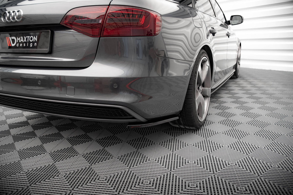 Heck Ansatz Flaps Diffusor V.2 passend für Audi A4 S-Line Avant B8 Facelift schwarz Hochglanz – Ansicht 3