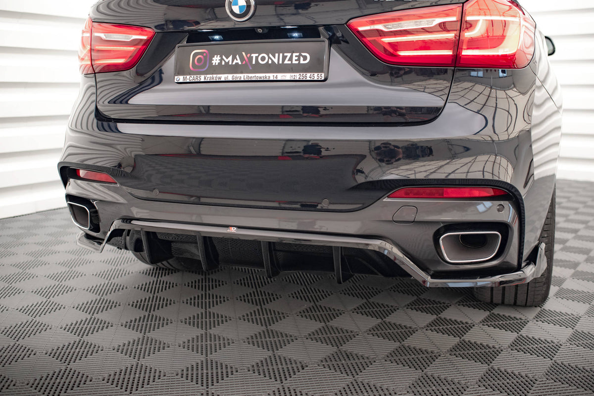Street+ Mittlerer Diffusor RACE passend für BMW X6 M-Paket F16 schwarz Hochglanz – Ansicht 7