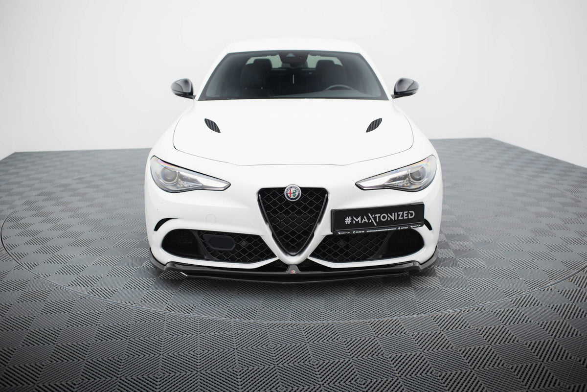 Street+ Spoilerlippe Front Ansatz passend für Alfa Romeo Giulia Quadrifoglio schwarz Hochglanz – Ansicht 3