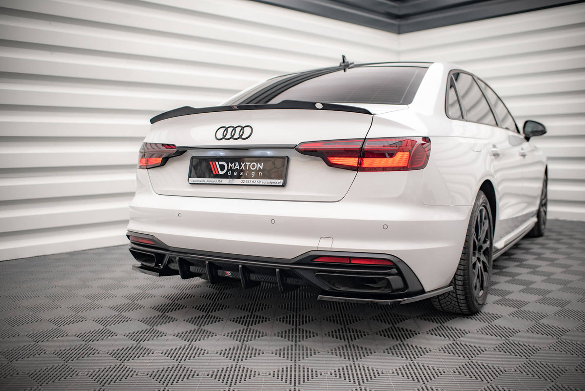 Diffusor Heck Ansatz passend für Audi A4 B9 Facelift schwarz Hochglanz – Ansicht 1