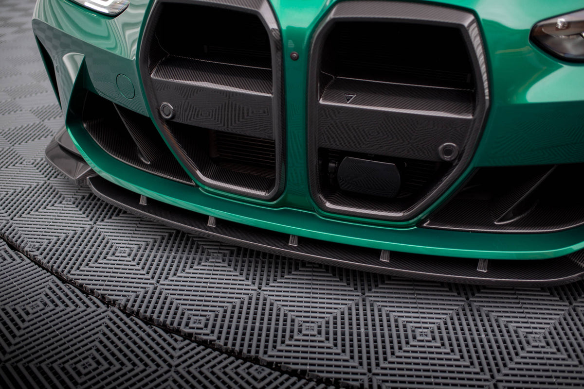 Prepreg Carbon Fiber Street+ Spoilerlippe Front Ansatz V.1 passend für BMW M3 Limousine / Touring G80 / G81 – Ansicht 4