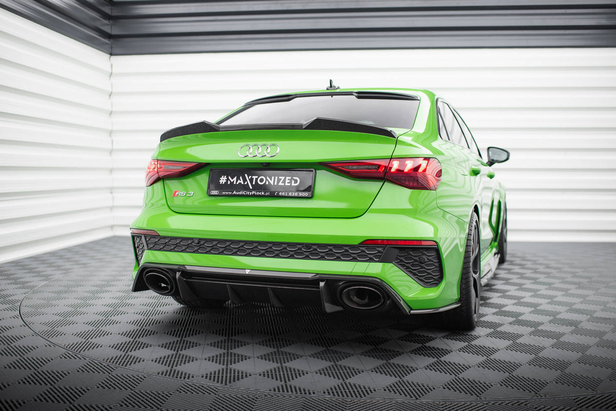 Prepreg Carbon Fiber Heck Ansatz Flaps Diffusor V.2 passend für Audi RS3 Limousine 8Y – Ansicht 1