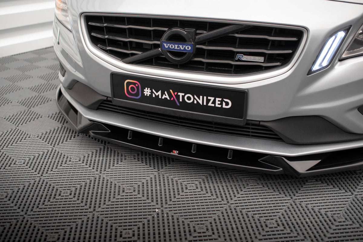 Street+ Spoilerlippe Front Ansatz V.1 passend für Volvo S60 R-Design Mk2 schwarz Hochglanz – Ansicht 4
