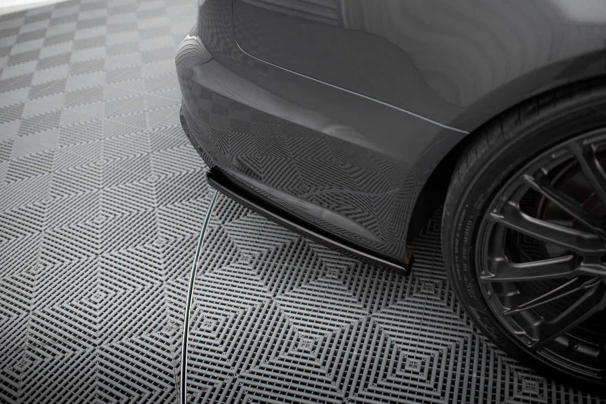 Heck Ansatz Flaps Diffusor V.2 passend für Audi S6 / A6 S-Line / A6 C7 FL  schwarz Hochglanz – Ansicht 4