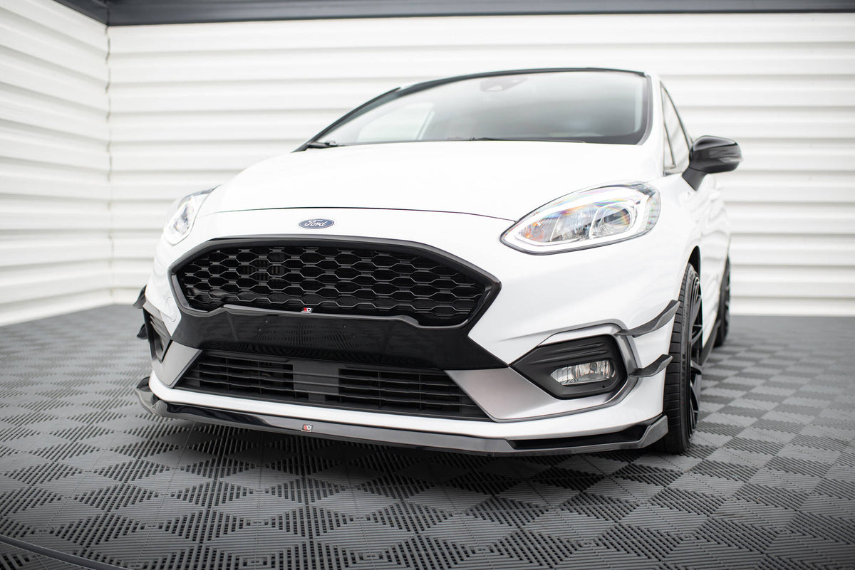 Street+ Spoilerlippe Front Ansatz V.5 passend für Ford Fiesta Mk8 ST / ST-Line schwarz Hochglanz – Ansicht 4