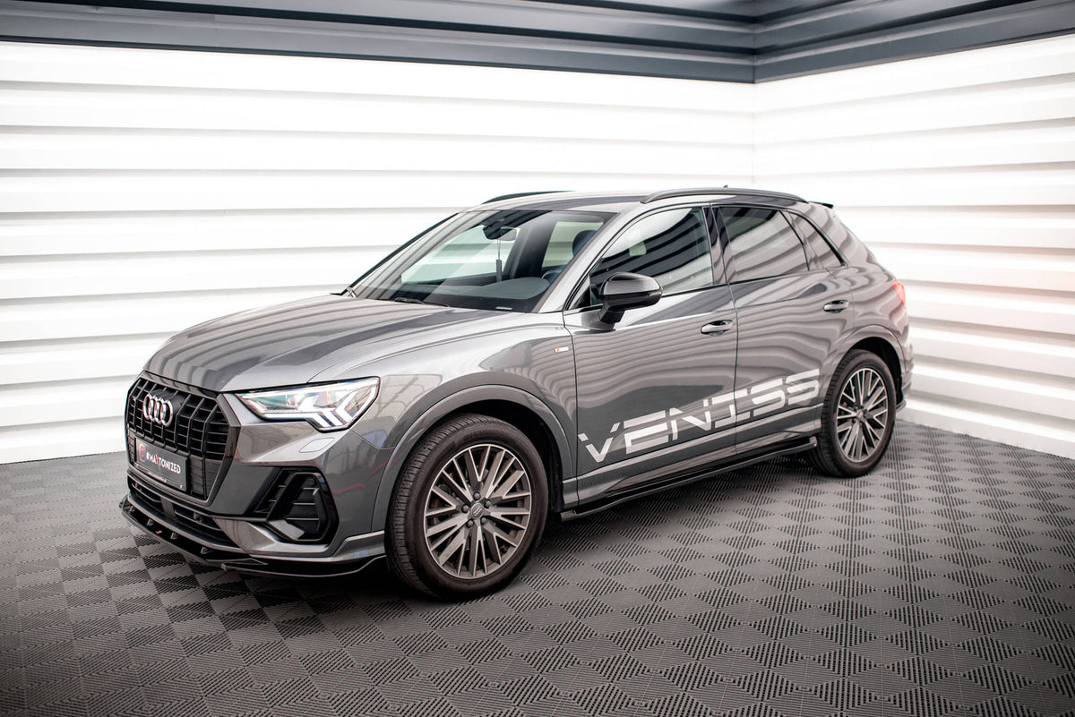 Street+ Seitenschweller Leisten passend für V.1 passend für Audi Q3 S-Line / RSQ3 F3 schwarz Hochglanz – Ansicht 3