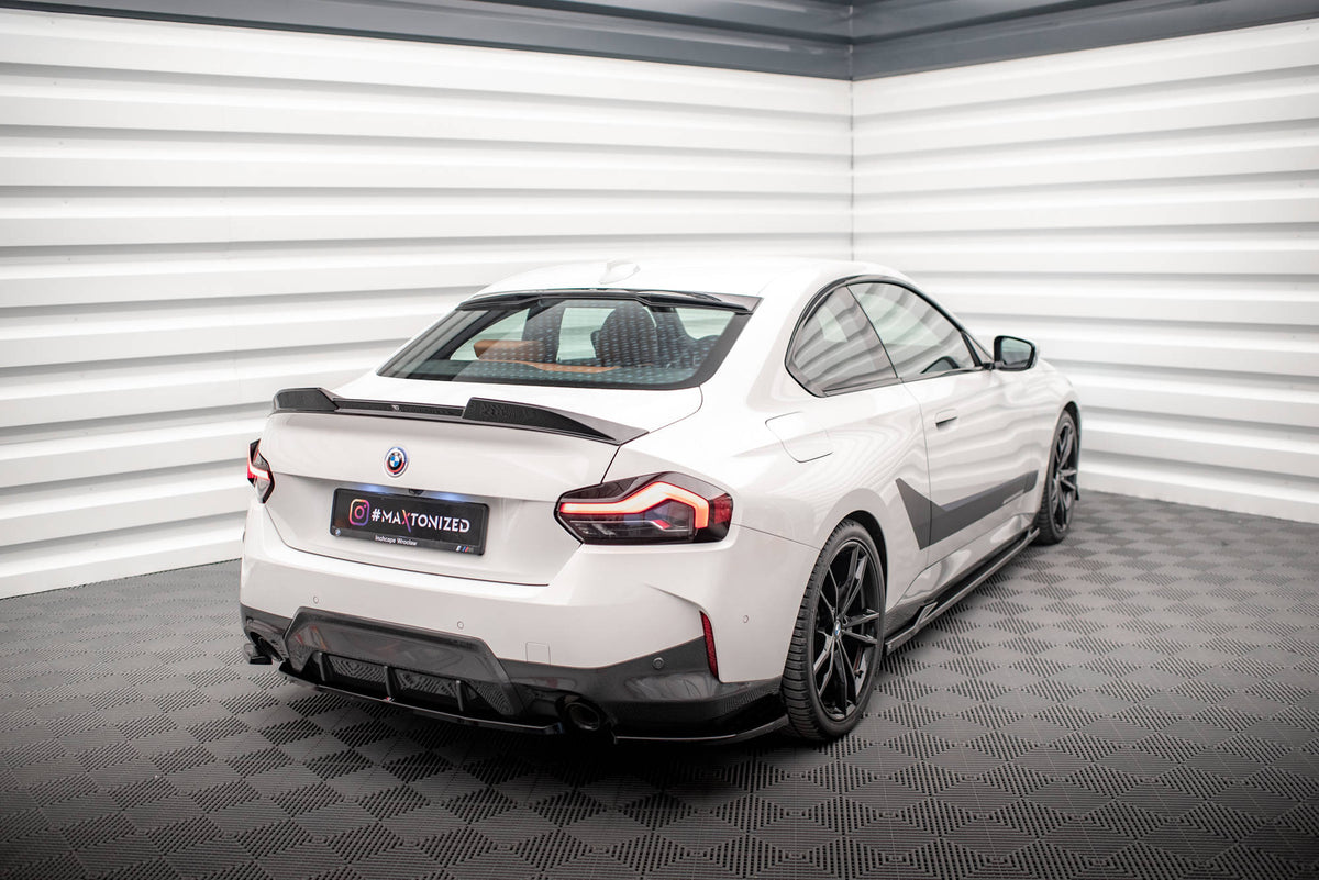 Heck Ansatz Flaps Diffusor V.2 passend für BMW 2 Coupe M-Paket G42 schwarz Hochglanz – Ansicht 1