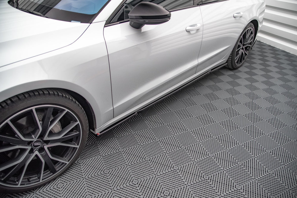 Street+ Seitenschweller Leisten passend für Audi A7 C8 schwarz Hochglanz – Ansicht 3