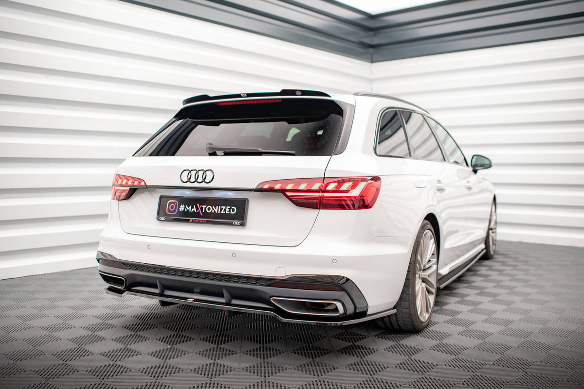 Street+ Mittlerer Diffusor RACE passend für V.1 Audi A4 S-Line B9 Facelift schwarz Hochglanz – Ansicht 1