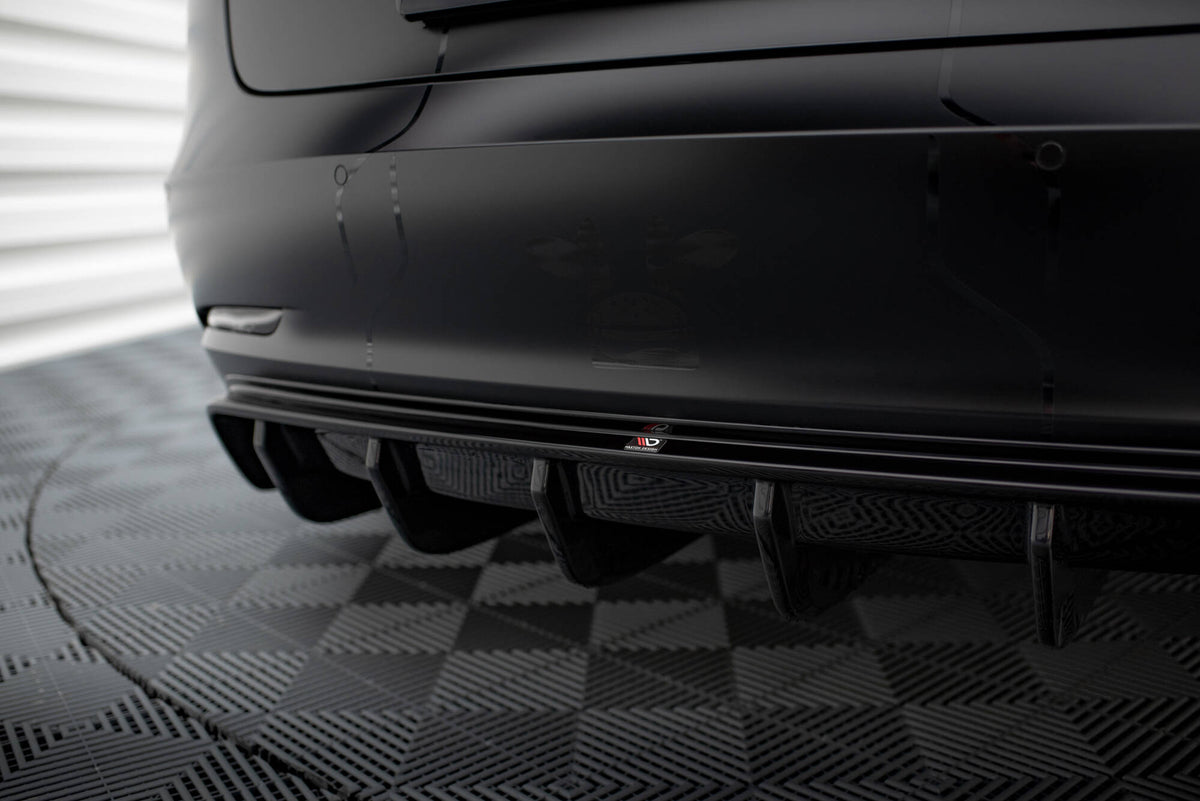 Diffusor Heck Ansatz V.2 passend für Tesla Model 3 schwarz Hochglanz – Ansicht 4