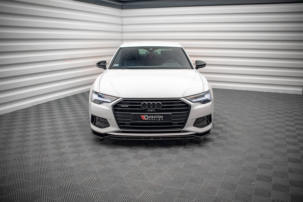 Street+ Spoilerlippe Front Ansatz V.3 passend für Audi A6 C8 schwarz Hochglanz – Ansicht 1