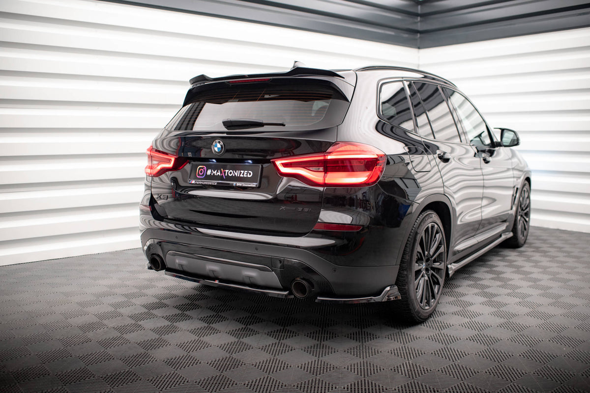 Heck Ansatz Flaps Diffusor passend für BMW X3 G01 schwarz Hochglanz – Ansicht 5