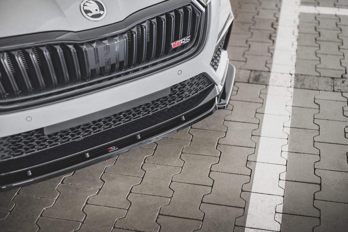 Street+ Spoilerlippe Front Ansatz V.3 passend für Skoda Octavia RS Mk4 schwarz Hochglanz – Ansicht 5