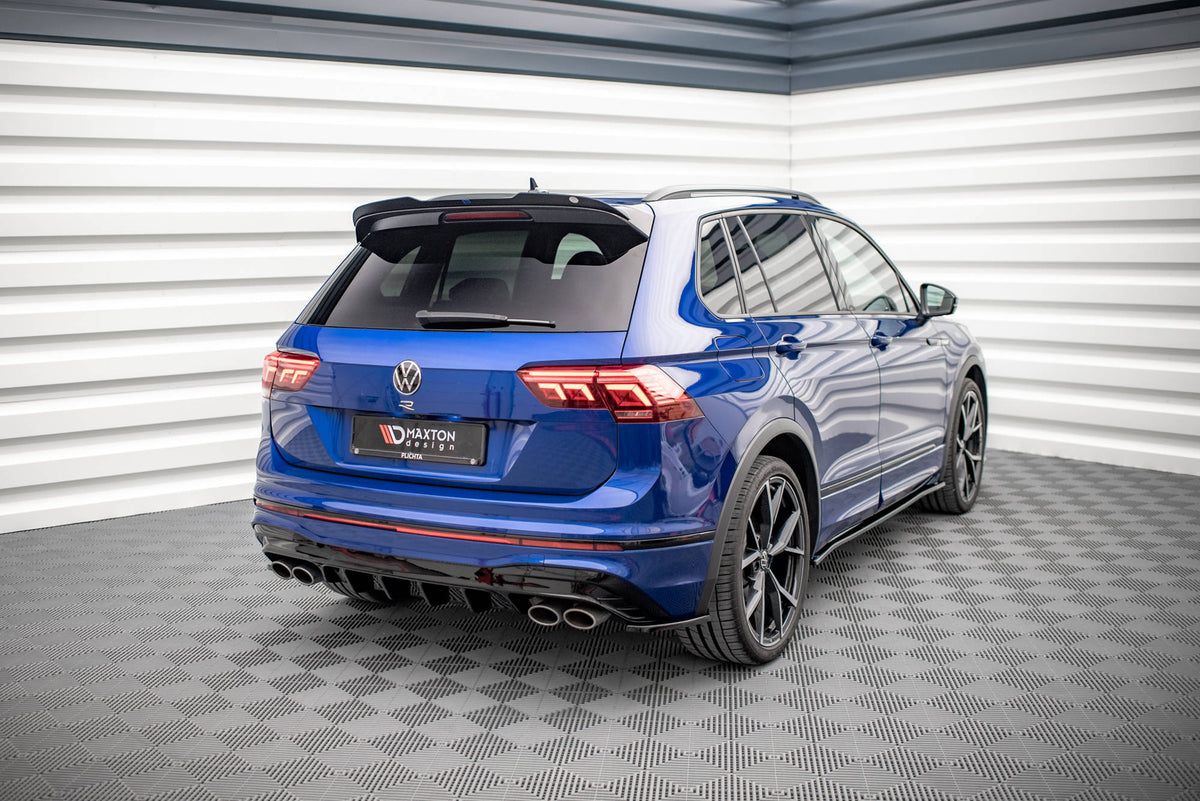 Heck Ansatz Flaps Diffusor passend für VW Tiguan R Mk2 Facelift schwarz Hochglanz – Ansicht 1
