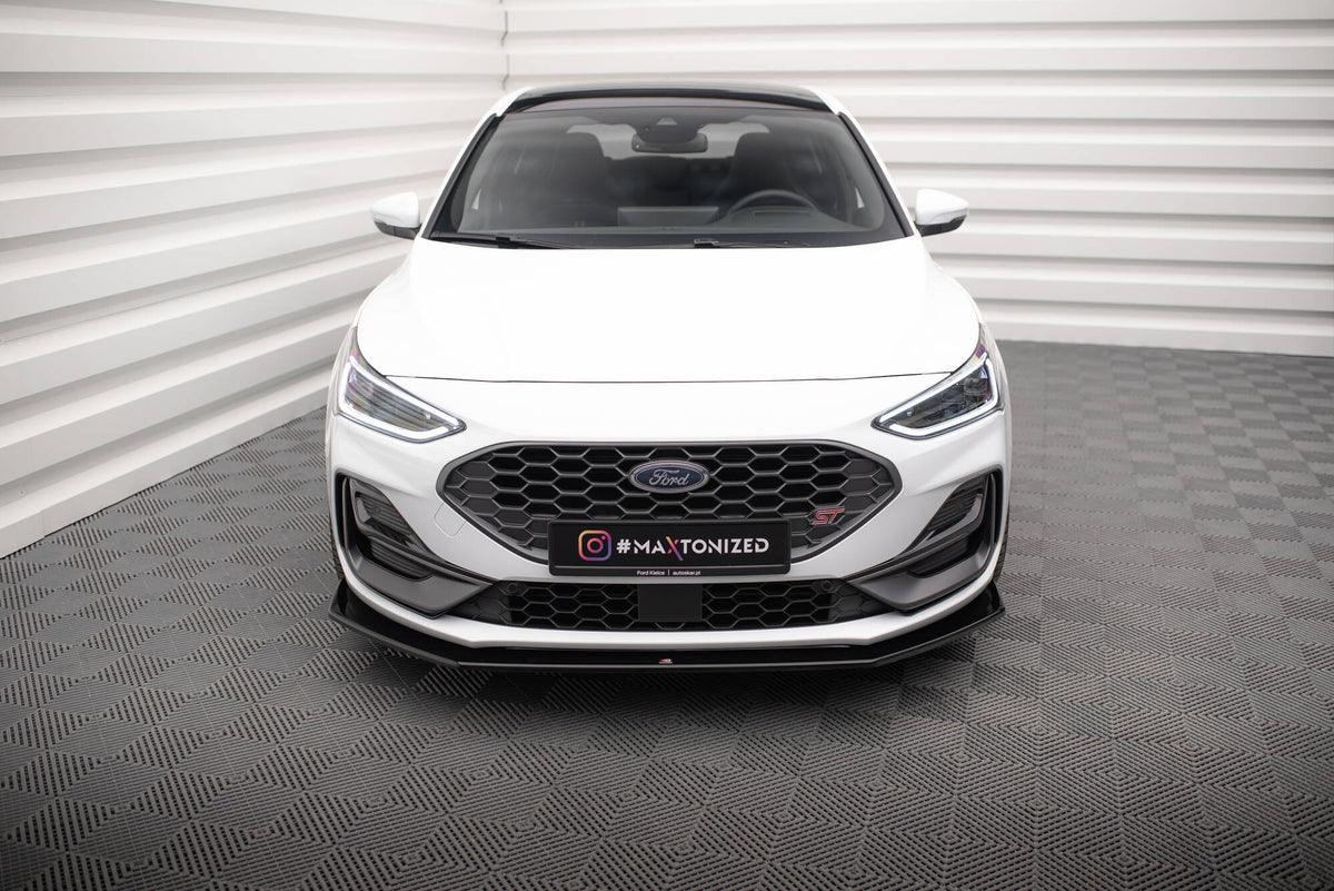 Street+ Spoilerlippe Front Ansatz V.6 passend für Ford Focus ST / ST-Line Mk4 Facelift schwarz Hochglanz – Ansicht 1