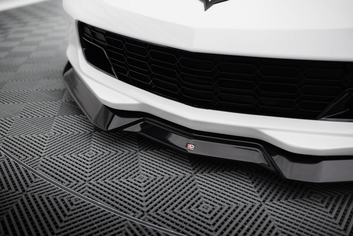 Street+ Spoilerlippe Front Ansatz V.2 passend für Chevrolet Corvette Stingray / Z06 C7 schwarz Hochglanz – Ansicht 3