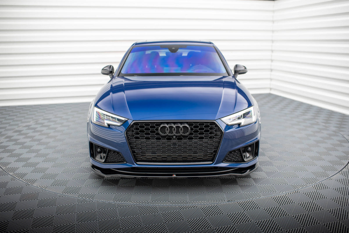 Street+ Spoilerlippe Front Ansatz V.2 passend für Audi A4 Competition B9  schwarz Hochglanz – Ansicht 1