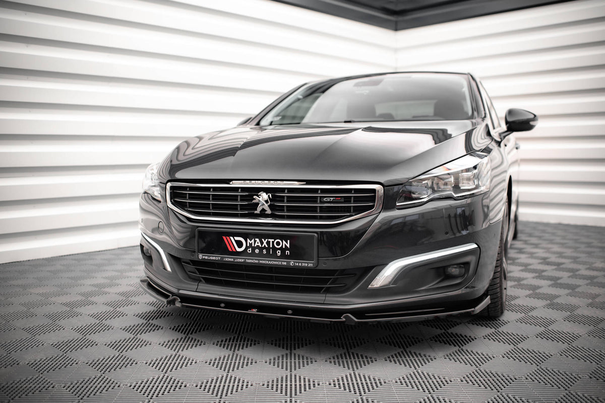 Street+ Spoilerlippe Front Ansatz V.1 passend für Peugeot 508 GT Mk1 Facelift schwarz Hochglanz – Ansicht 3