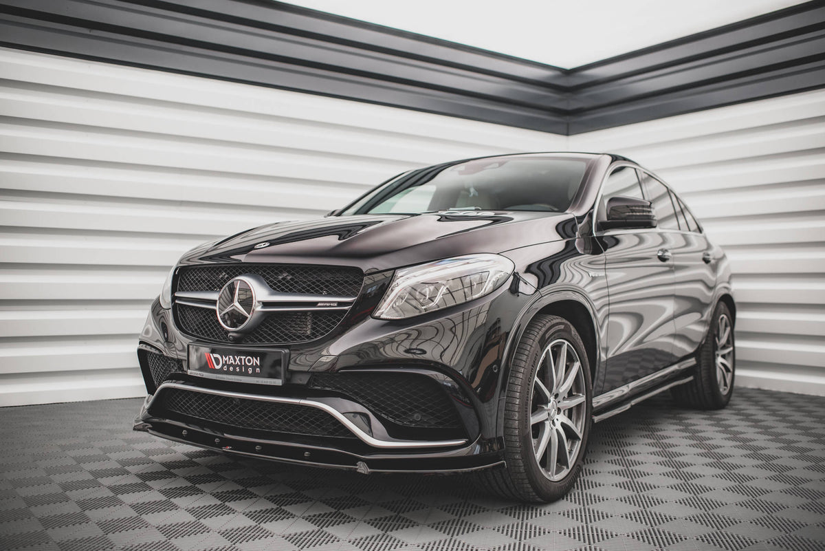 Street+ Spoilerlippe Front Ansatz V.1 passend für Mercedes-Benz GLE Coupe / SUV 63 AMG C292 / W166 schwarz Hochglanz – Ansicht 3