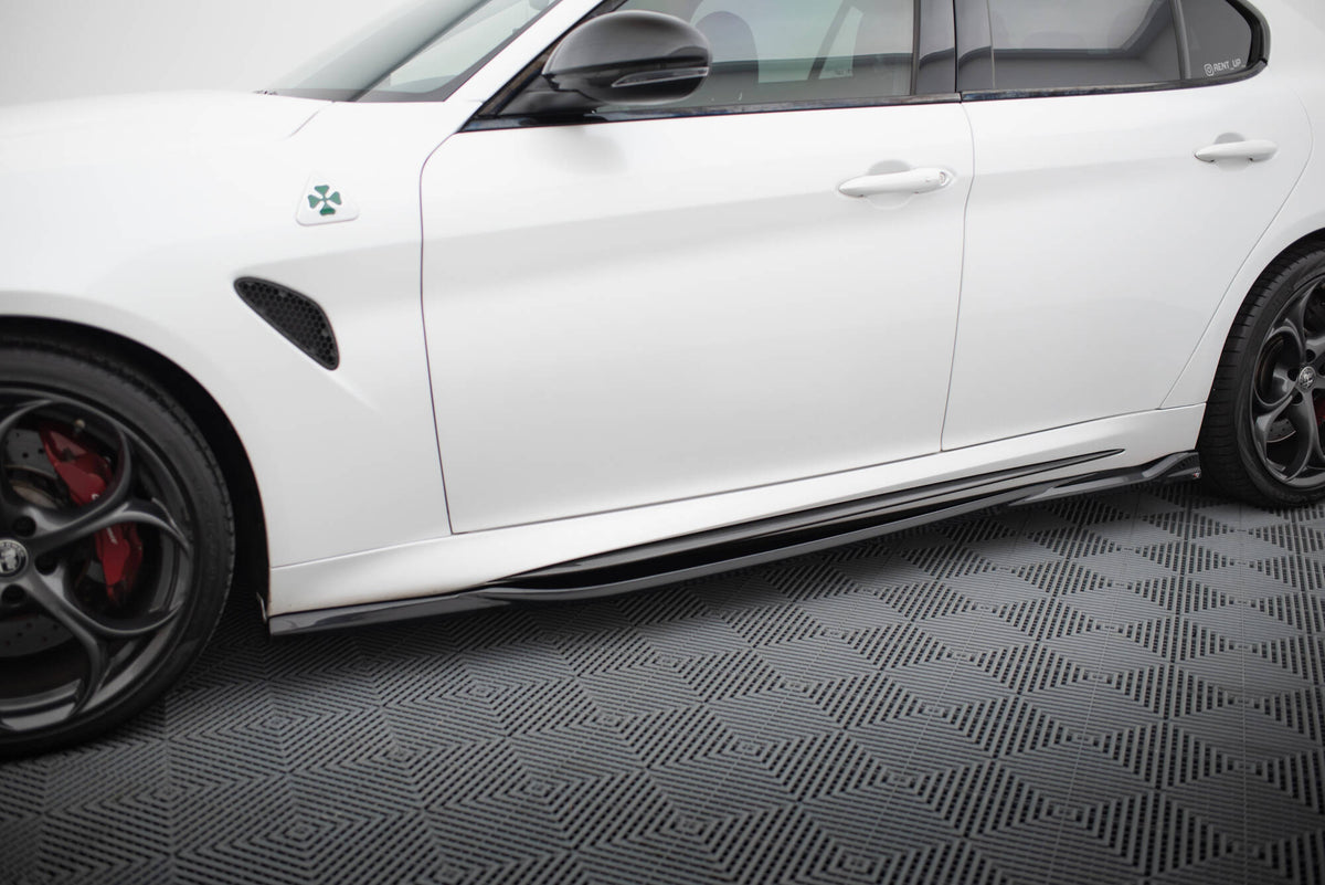 Street+ Seitenschweller Leisten passend für Alfa Romeo Giulia Quadrifoglio schwarz Hochglanz – Ansicht 3
