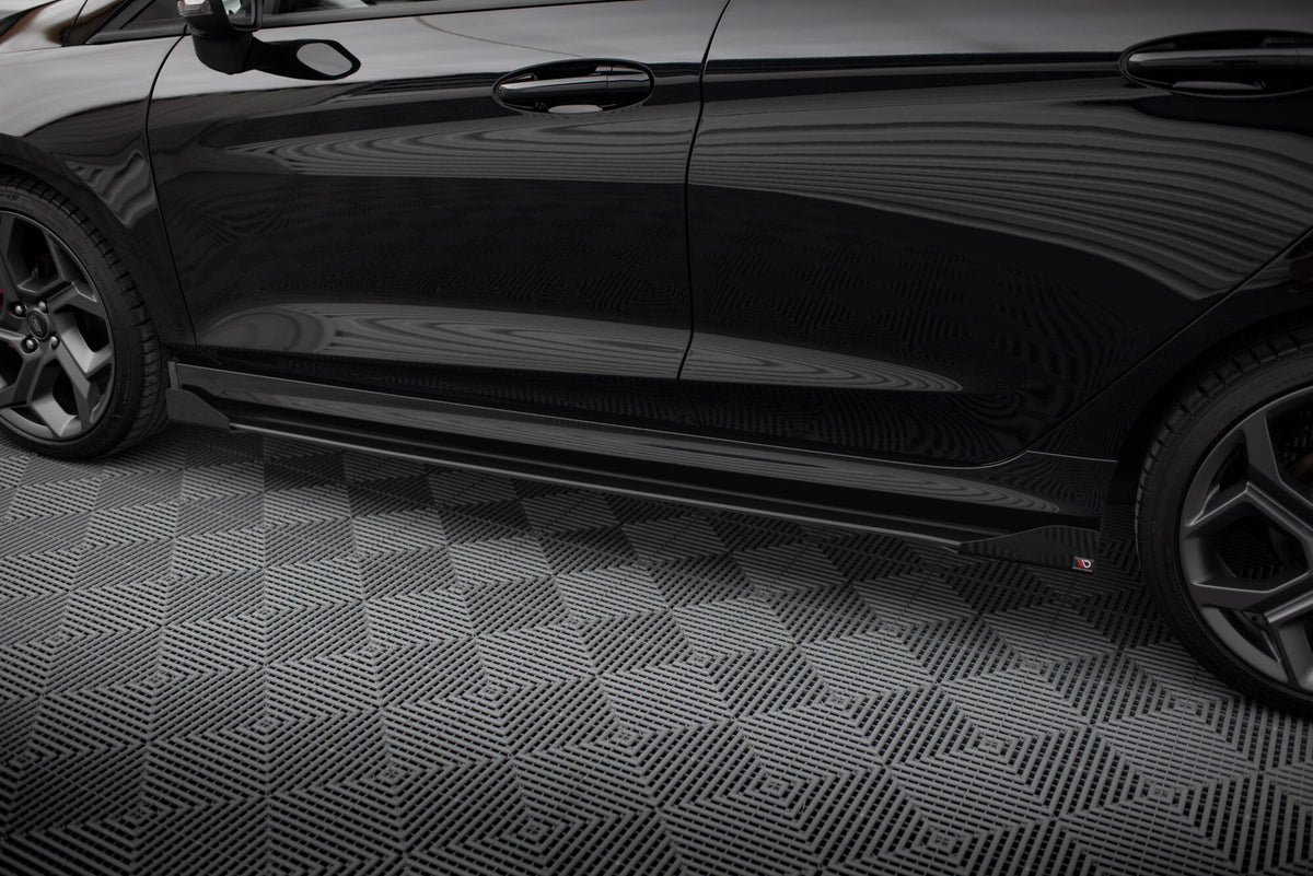 Street Pro Street+ Seitenschweller Leisten + Flaps passend für Ford Fiesta  ST / ST-Line Mk8 schwarz Hochglanz – Ansicht 4