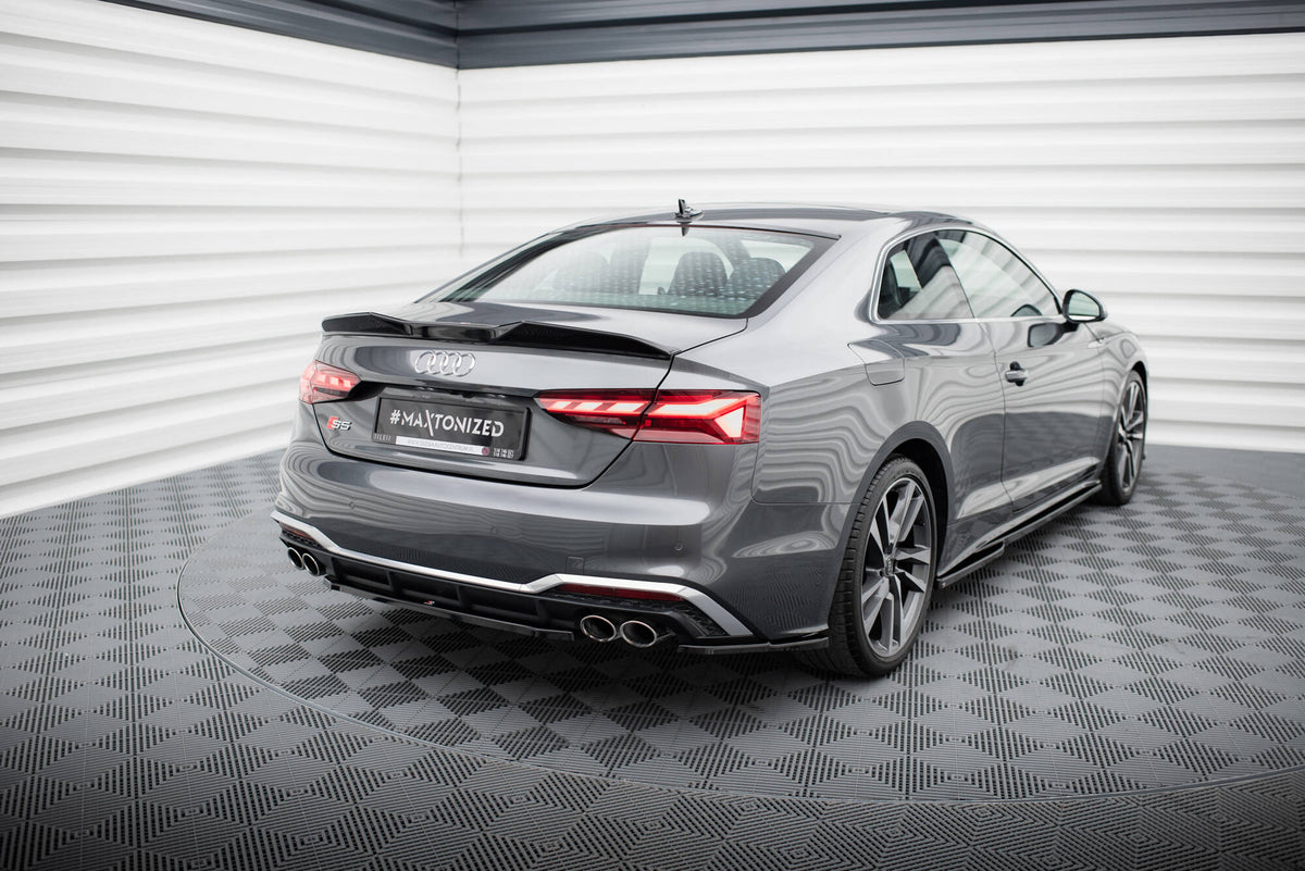 Heck Ansatz Flaps Diffusor passend für Audi S5 Sportback / Coupe F5 Facelift schwarz Hochglanz – Ansicht 4