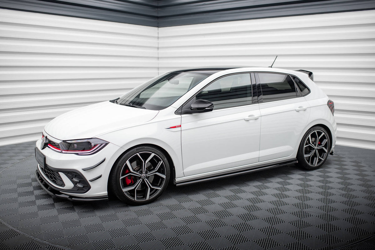 Street+ Seitenschweller Leisten passend für VW Polo GTI Mk6 Facelift schwarz Hochglanz – Ansicht 1