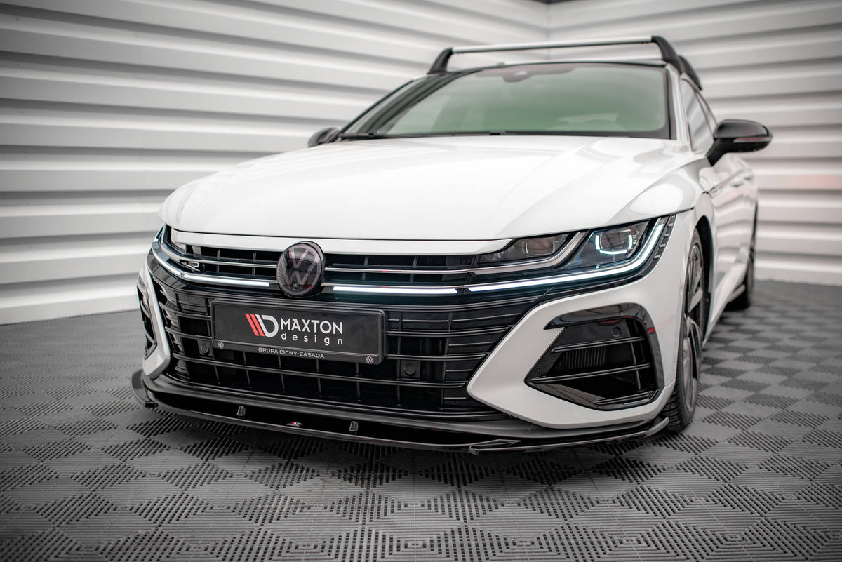Street+ Spoilerlippe Front Ansatz V.1 passend für VW Arteon R Limousine / Shooting Brake Mk1 Facelift schwarz Hochglanz – Ansicht 3