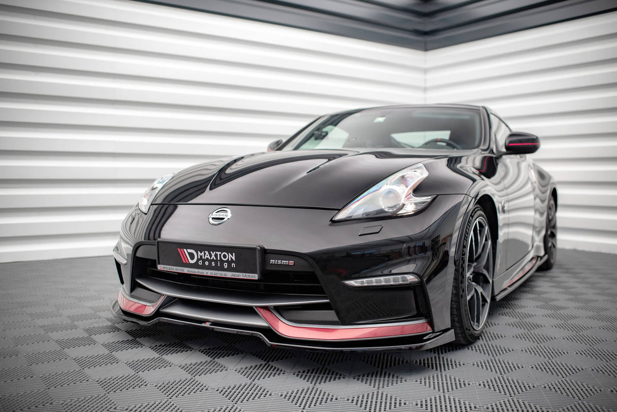 Street+ Spoilerlippe Front Ansatz V.3 passend für Nissan 370Z Nismo Facelift schwarz Hochglanz – Ansicht 4