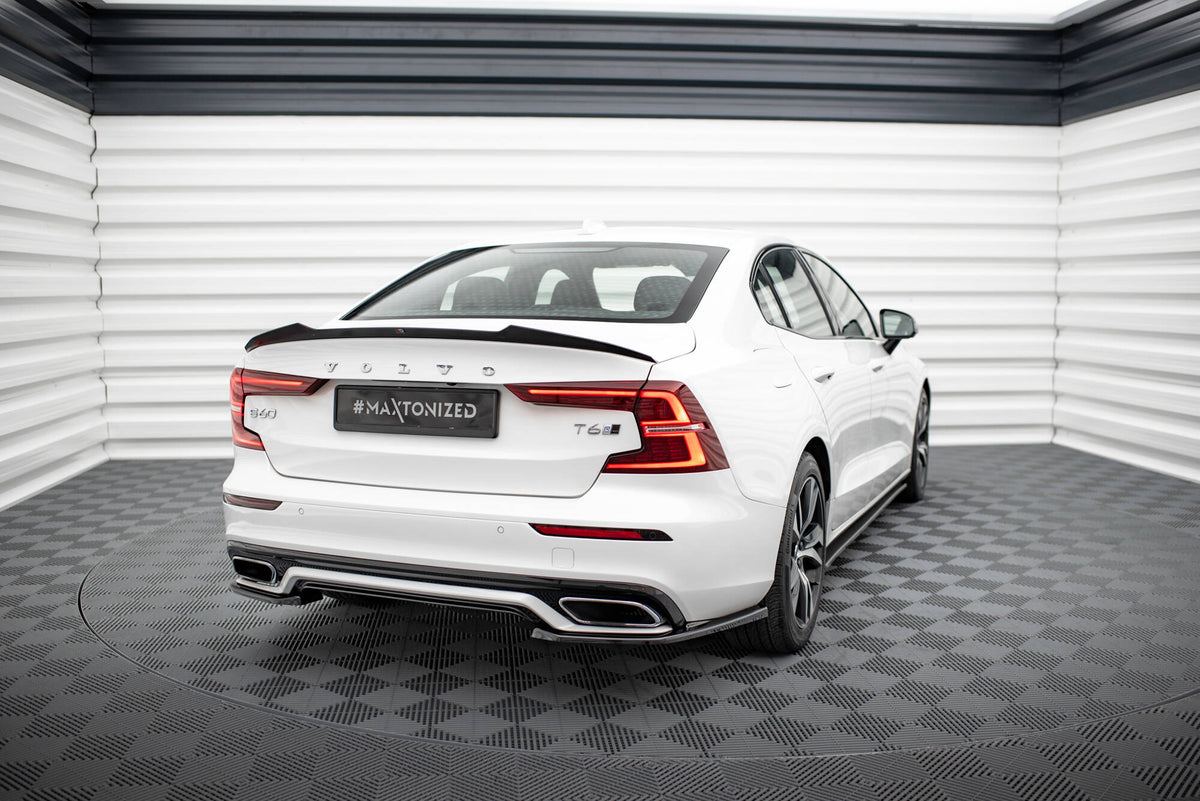Heck Ansatz Flaps Diffusor passend für Volvo S60/V60 R-Design Mk3 schwarz Hochglanz – Ansicht 3