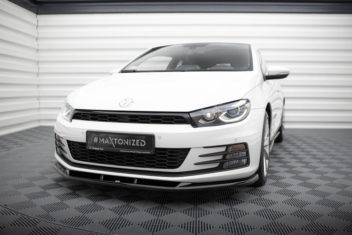 Street+ Spoilerlippe Front Ansatz V.1 passend für VW Scirocco Mk3 Facelift schwarz Hochglanz – Ansicht 4