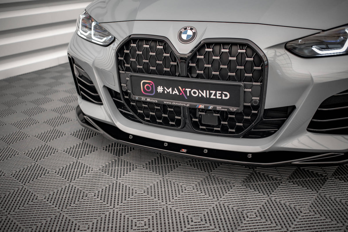 Street+ Spoilerlippe Front Ansatz V.3 passend für BMW 4er / i4 Gran Coupe M-Paket / M440i G26 schwarz Hochglanz – Ansicht 3