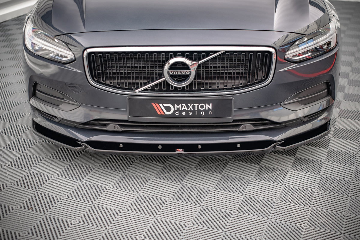 Street+ Spoilerlippe Front Ansatz V.1 passend für Volvo V90 Mk2 schwarz Hochglanz – Ansicht 1