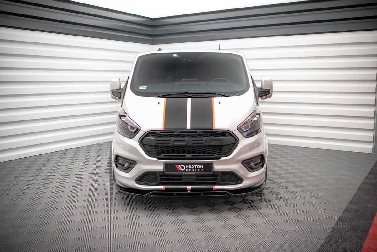 Street+ Spoilerlippe Front Ansatz passend für Ford Transit Custom ST-Line Mk1 Facelift schwarz Hochglanz – Ansicht 1