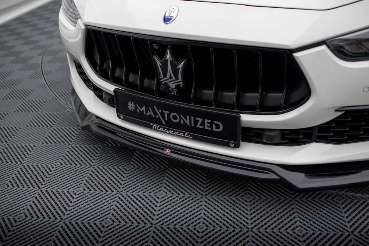 Street+ Spoilerlippe Front Ansatz V.2 passend für Maserati Ghibli Mk3 Facelift schwarz Hochglanz – Ansicht 4