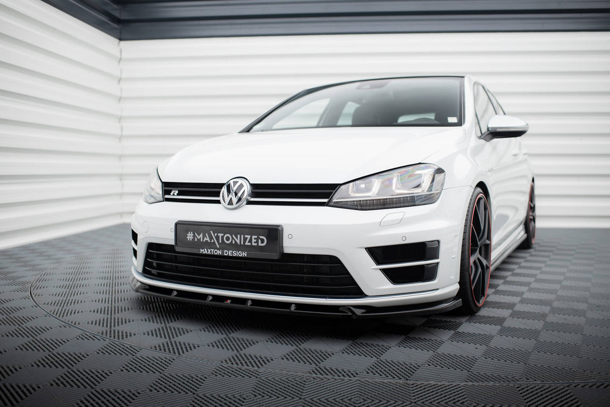 Street+ Spoilerlippe Front Ansatz V.5 passend für VW Golf R / R-Line Mk7 schwarz Hochglanz – Ansicht 4