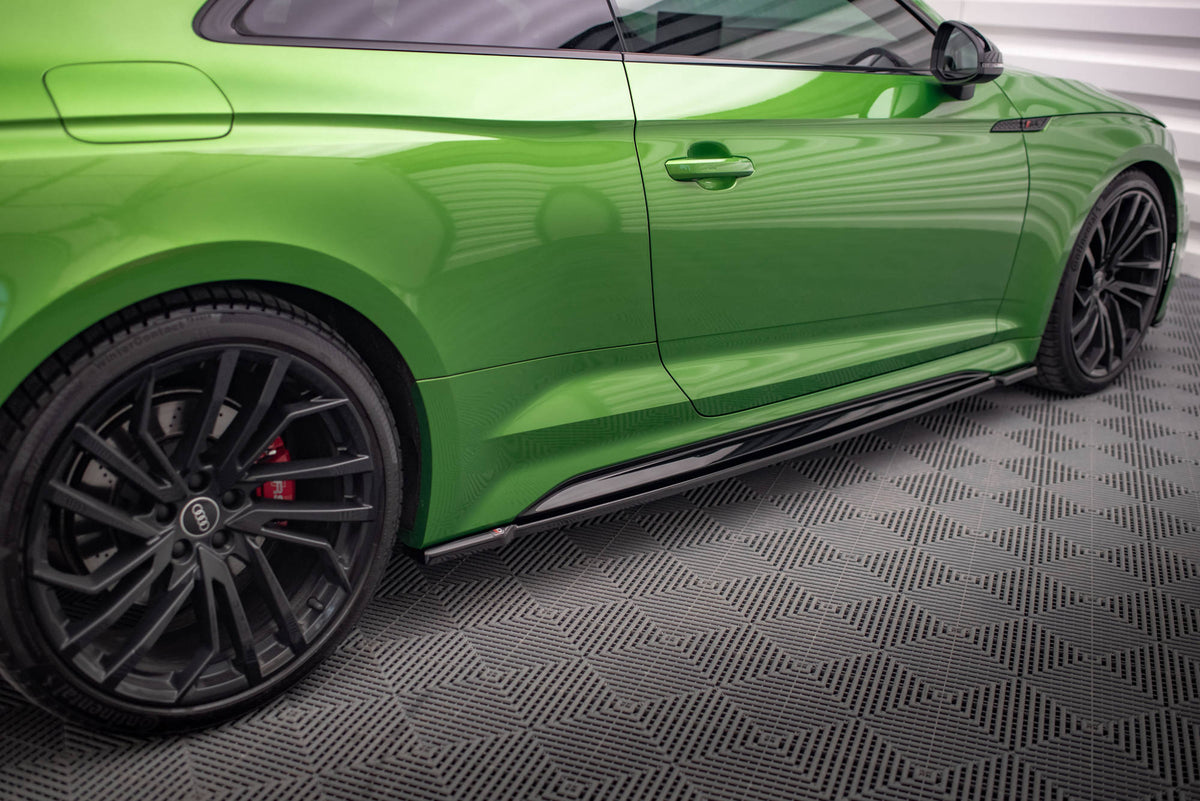 Street+ Seitenschweller Leisten passend für Audi RS5 Coupe F5 Facelift schwarz Hochglanz – Ansicht 1