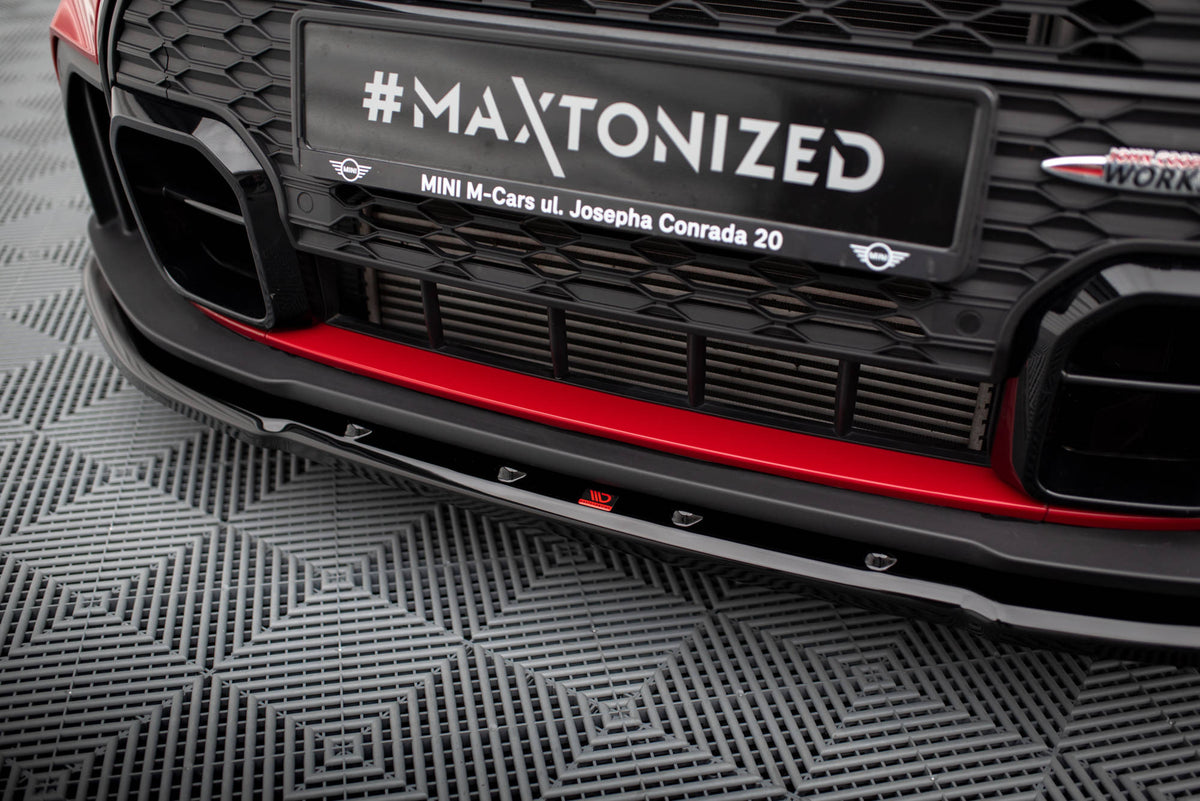 Street+ Spoilerlippe Front Ansatz V.1 passend für Mini Cooper S John Cooper Works F56 Facelift schwarz Hochglanz – Ansicht 3