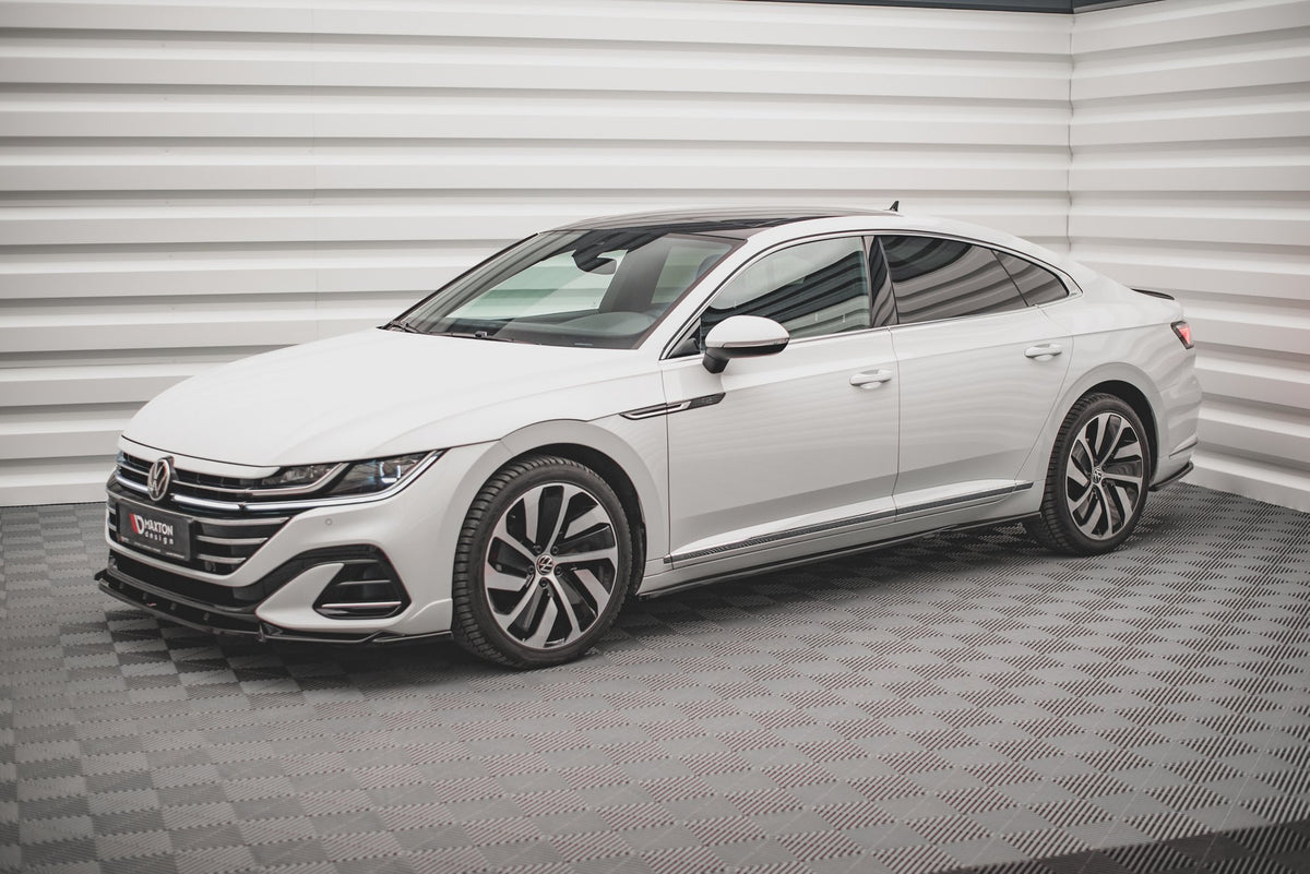 Street+ Seitenschweller Leisten passend für VW Arteon R/ R-Line Limousine / Shooting Brake Mk1 Facelift schwarz Hochglanz – Ansicht 1