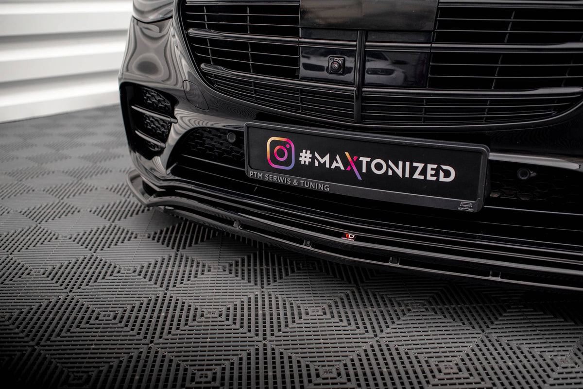 Street+ Spoilerlippe Front Ansatz passend für Mercedes-Benz S AMG-Line W223 schwarz Hochglanz – Ansicht 4
