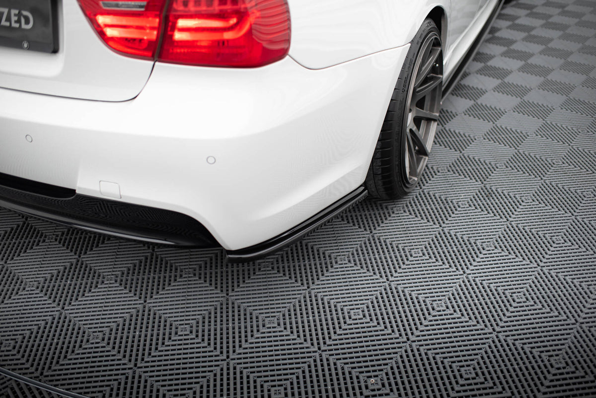 Heck Ansatz Flaps Diffusor passend für BMW 3er E90 M Paket schwarz Hochglanz – Ansicht 3