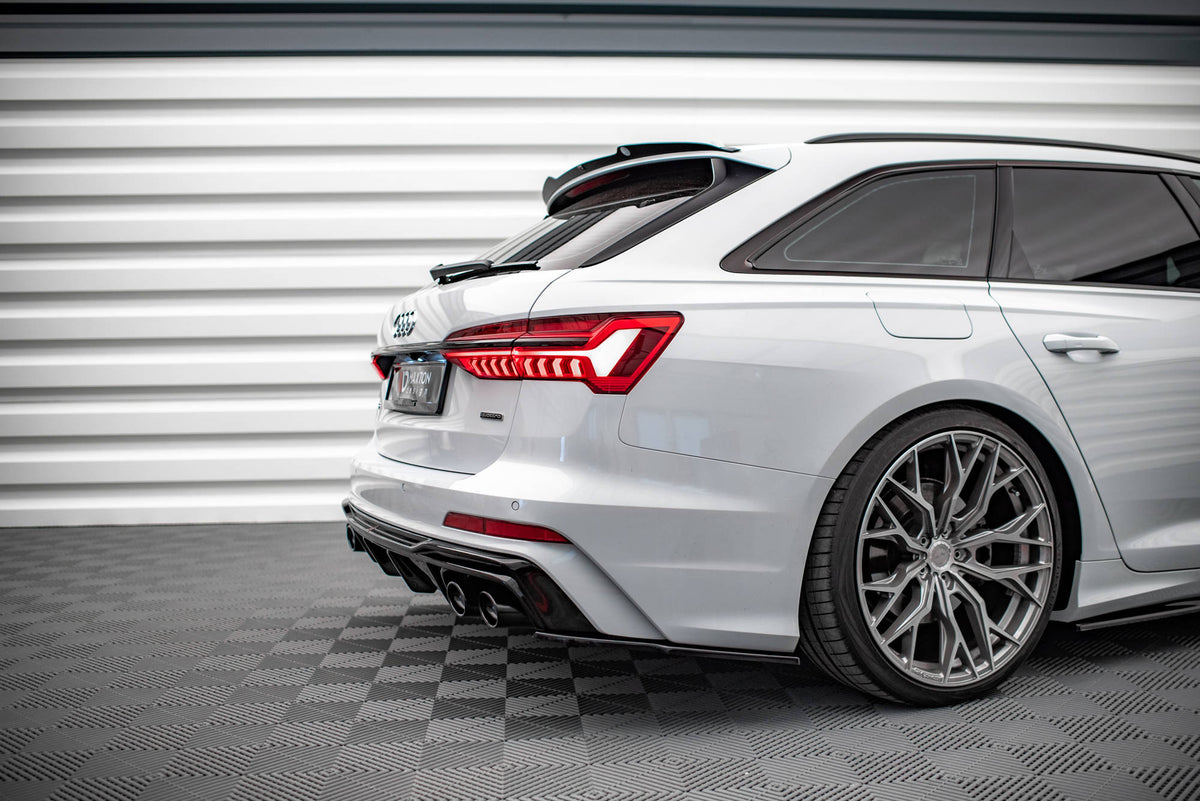 Heck Ansatz Flaps Diffusor passend für Audi A6 S-Line / S6 C8 / C8 Facelift schwarz Hochglanz – Ansicht 4
