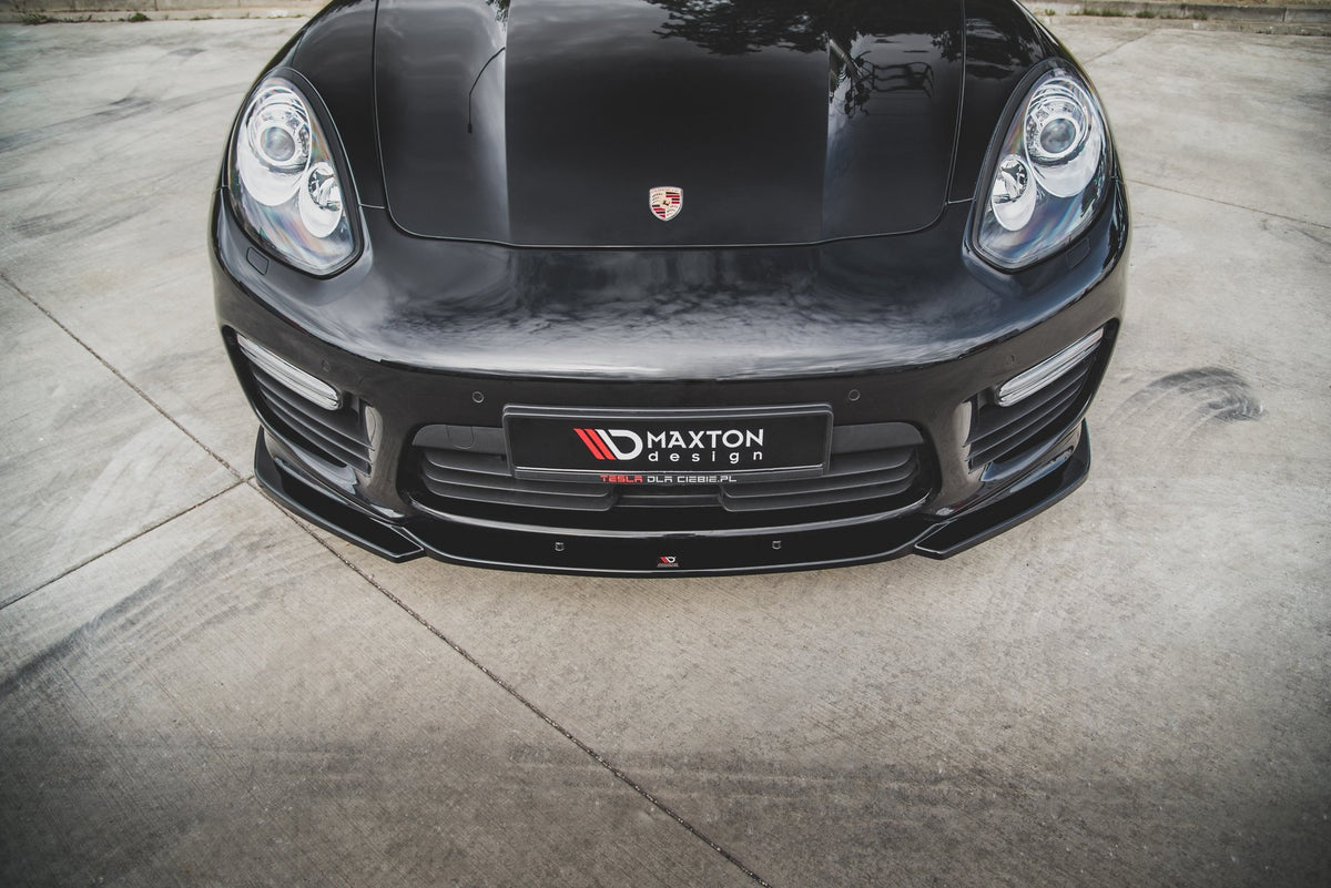 Street+ Spoilerlippe Front Ansatz V.2 passend für Porsche Panamera Turbo 970 Facelift schwarz Hochglanz – Ansicht 4