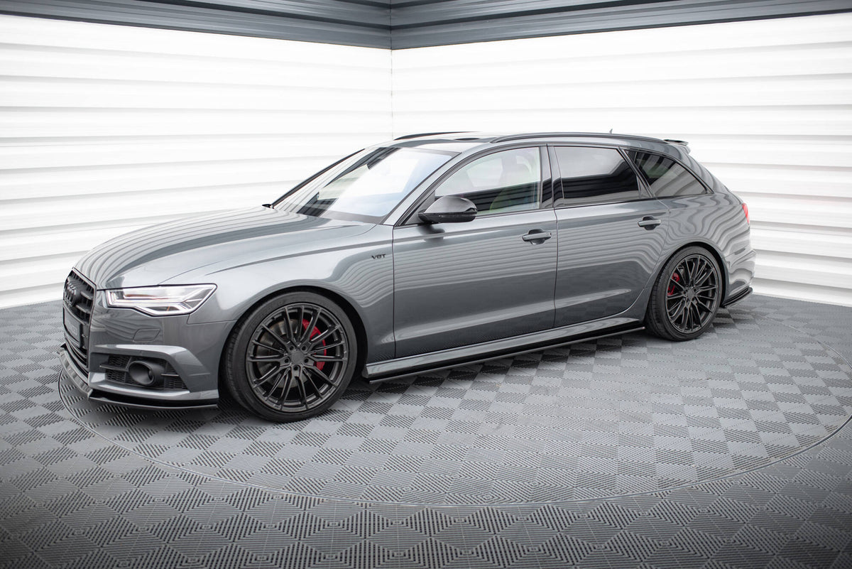 Street+ Seitenschweller Leisten passend für V.1 passend für Audi A6 / A6 C7 S-line/ S6 C7 Facelift schwarz Hochglanz – Ansicht 1