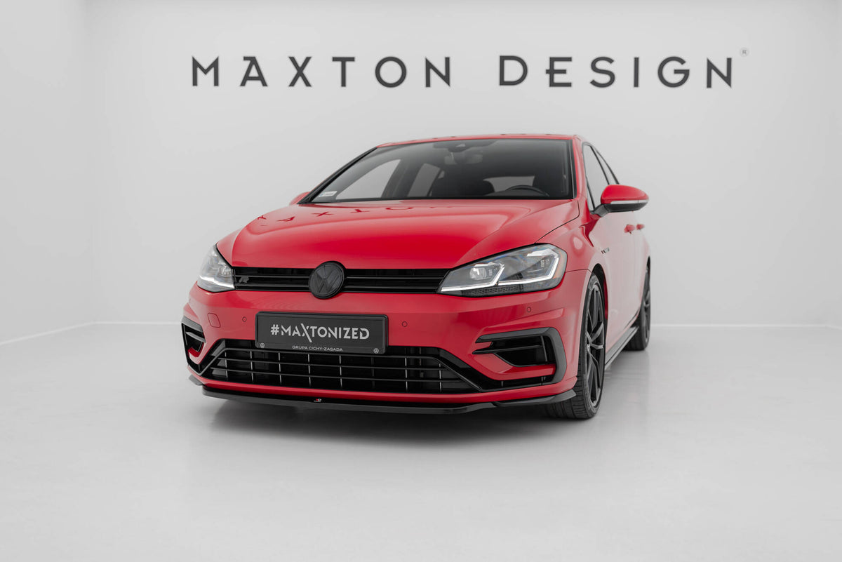 Street+ Spoilerlippe Front Ansatz V.5 passend für VW Golf R / R-Line Mk7 Facelift schwarz Hochglanz – Ansicht 3