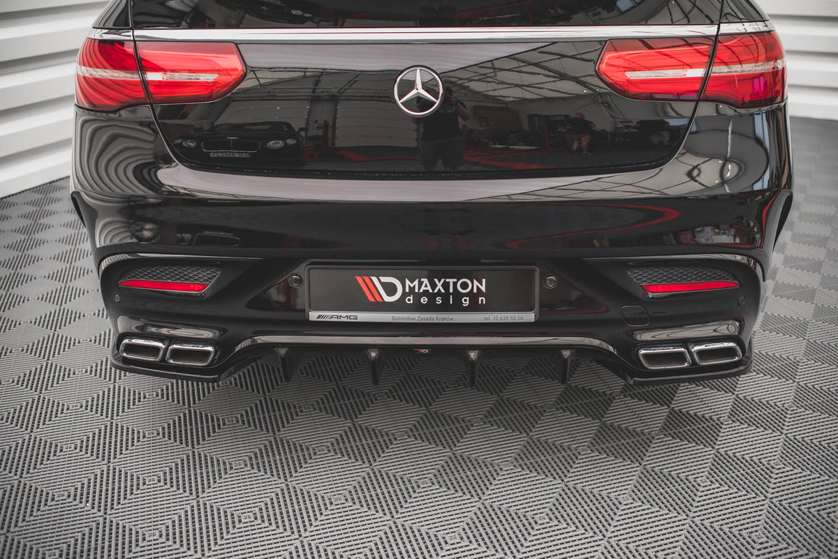 Heck Ansatz Flaps Diffusor V.1 passend für Mercedes-Benz GLE Coupe 63 AMG C292 schwarz Hochglanz – Ansicht 4
