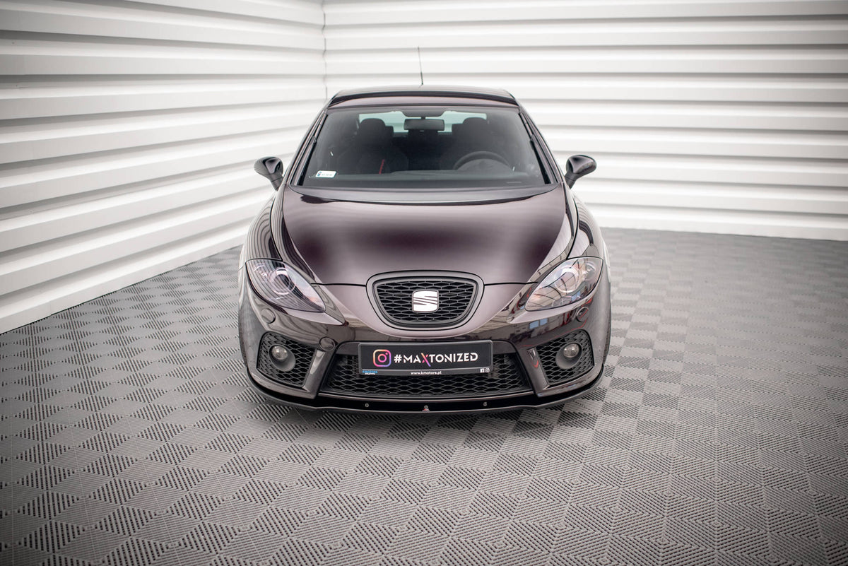Street+ Spoilerlippe Front Ansatz passend für SEAT LEON MK2 CUPRA FR (vor Facelift) schwarz Hochglanz – Ansicht 1
